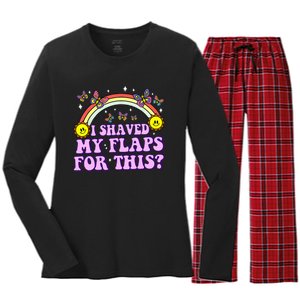 I Shaved My Flaps For This Funny Embarrassing Adult Humor Women's Long Sleeve Flannel Pajama Set 