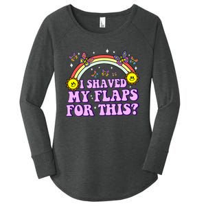 I Shaved My Flaps For This Funny Embarrassing Adult Humor Women's Perfect Tri Tunic Long Sleeve Shirt