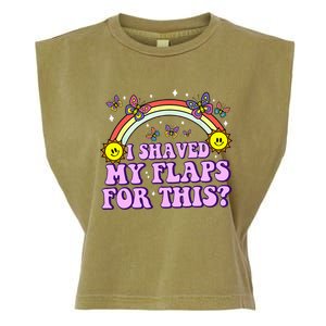 I Shaved My Flaps For This Funny Embarrassing Adult Humor Garment-Dyed Women's Muscle Tee