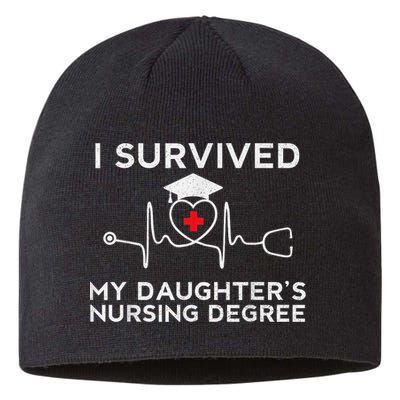 I survived My Daughter's Nursing Degree, Proud Mom Dad Nurse Sustainable Beanie