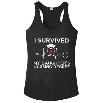 I survived My Daughter's Nursing Degree, Proud Mom Dad Nurse Ladies PosiCharge Competitor Racerback Tank
