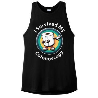 I Survived My Colonoscopy Survivor Funny Hospital Patient Ladies PosiCharge Tri-Blend Wicking Tank