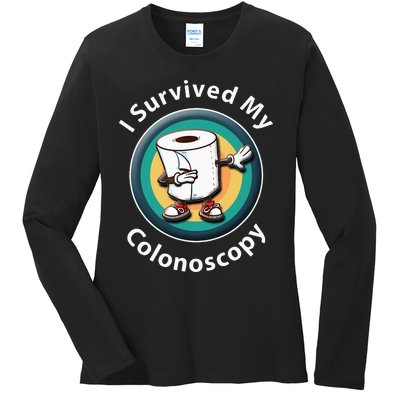 I Survived My Colonoscopy Survivor Funny Hospital Patient Ladies Long Sleeve Shirt