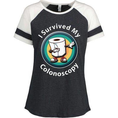 I Survived My Colonoscopy Survivor Funny Hospital Patient Enza Ladies Jersey Colorblock Tee