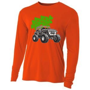 Irish Shamrock Monster Truck St Patrick's Day Cute Gift Cooling Performance Long Sleeve Crew