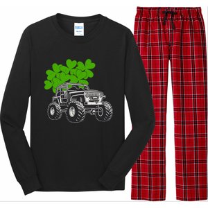 Irish Shamrock Monster Truck St Patrick's Day Cute Gift Long Sleeve Pajama Set