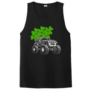 Irish Shamrock Monster Truck St Patrick's Day Cute Gift PosiCharge Competitor Tank