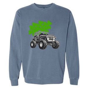 Irish Shamrock Monster Truck St Patrick's Day Cute Gift Garment-Dyed Sweatshirt