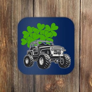 Irish Shamrock Monster Truck St Patrick's Day Cute Gift Coaster