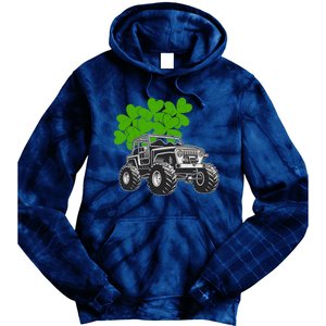 Irish Shamrock Monster Truck St Patrick's Day Cute Gift Tie Dye Hoodie