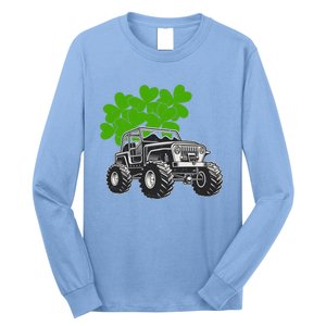 Irish Shamrock Monster Truck St Patrick's Day Cute Gift Long Sleeve Shirt