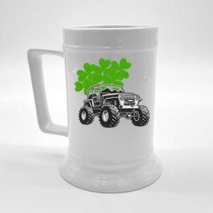 Irish Shamrock Monster Truck St Patrick's Day Cute Gift Beer Stein