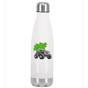 Irish Shamrock Monster Truck St Patrick's Day Cute Gift Stainless Steel Insulated Water Bottle