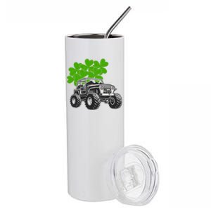 Irish Shamrock Monster Truck St Patrick's Day Cute Gift Stainless Steel Tumbler