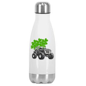 Irish Shamrock Monster Truck St Patrick's Day Cute Gift Stainless Steel Insulated Water Bottle