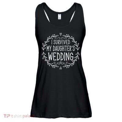I Survived My Daughter's Wedding Beautiful Bride's Dad Ladies Essential Flowy Tank