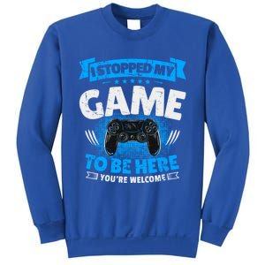 I Stopped My Game To Be Here Gaming Funny Video Gamer Meaningful Gift Sweatshirt