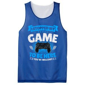 I Stopped My Game To Be Here Gaming Funny Video Gamer Meaningful Gift Mesh Reversible Basketball Jersey Tank