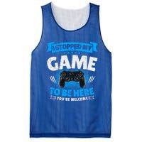 I Stopped My Game To Be Here Gaming Funny Video Gamer Meaningful Gift Mesh Reversible Basketball Jersey Tank