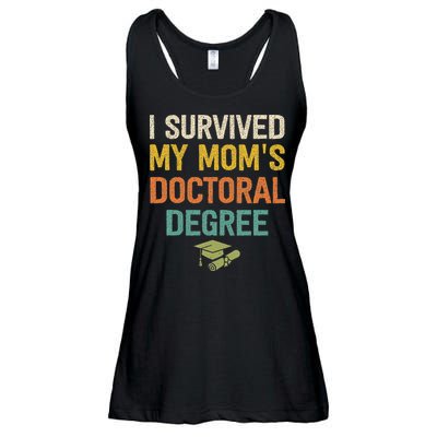 I Survived My Moms Doctoral Degree Doctorate Graduation Ladies Essential Flowy Tank