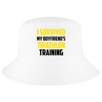 I Survived My BoyfriendS Triathlon Training Triathlete Cool Comfort Performance Bucket Hat