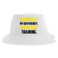 I Survived My BoyfriendS Triathlon Training Triathlete Sustainable Bucket Hat