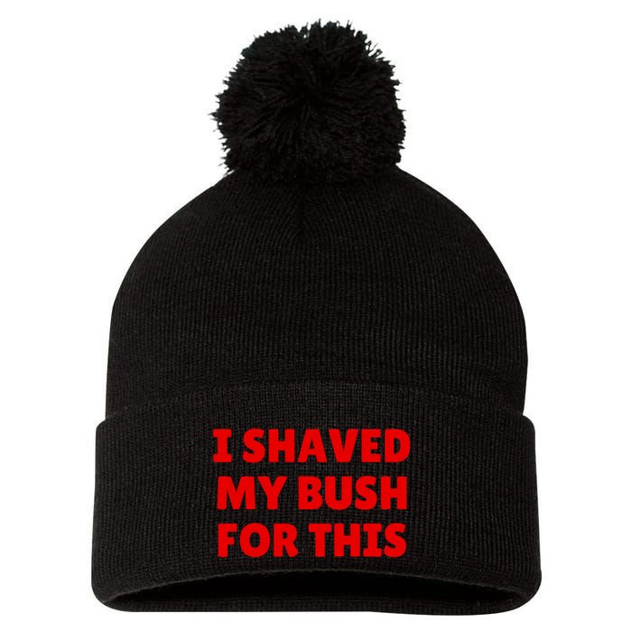 I Shaved My Bush For This Funny Pool Party Pom Pom 12in Knit Beanie