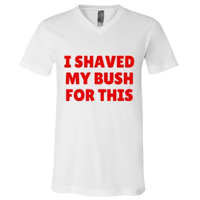 I Shaved My Bush For This Funny Pool Party V-Neck T-Shirt
