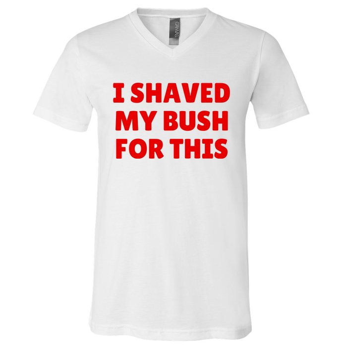 I Shaved My Bush For This Funny Pool Party V-Neck T-Shirt