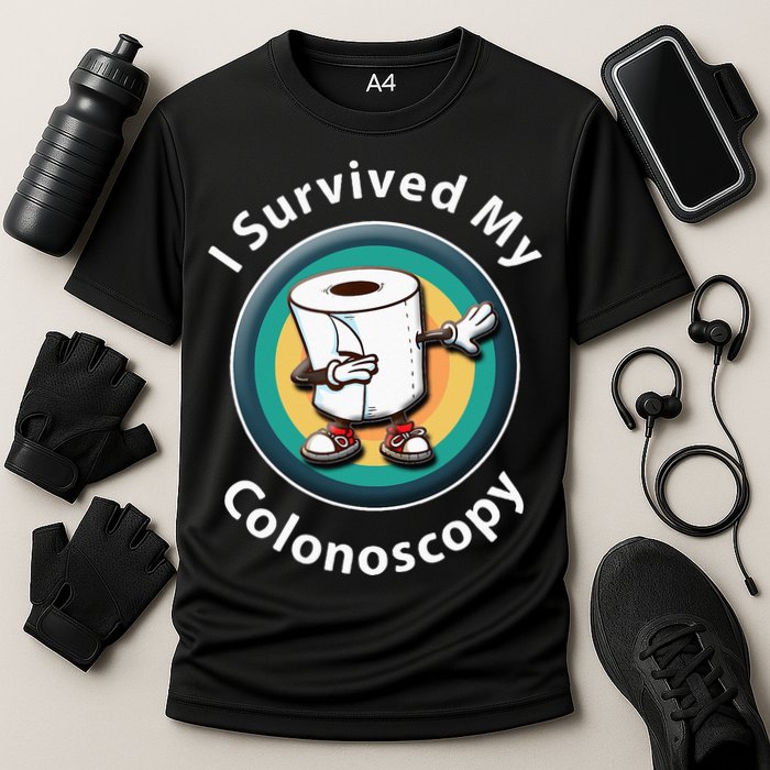 I Survived My Colonoscopy Survivor  Funny Hospital Patient  Cooling Performance Crew T-Shirt