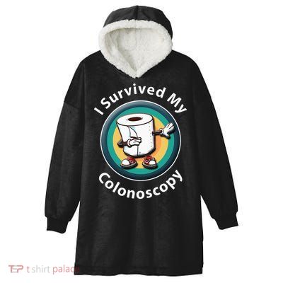 I Survived My Colonoscopy Survivor  Funny Hospital Patient  Hooded Wearable Blanket