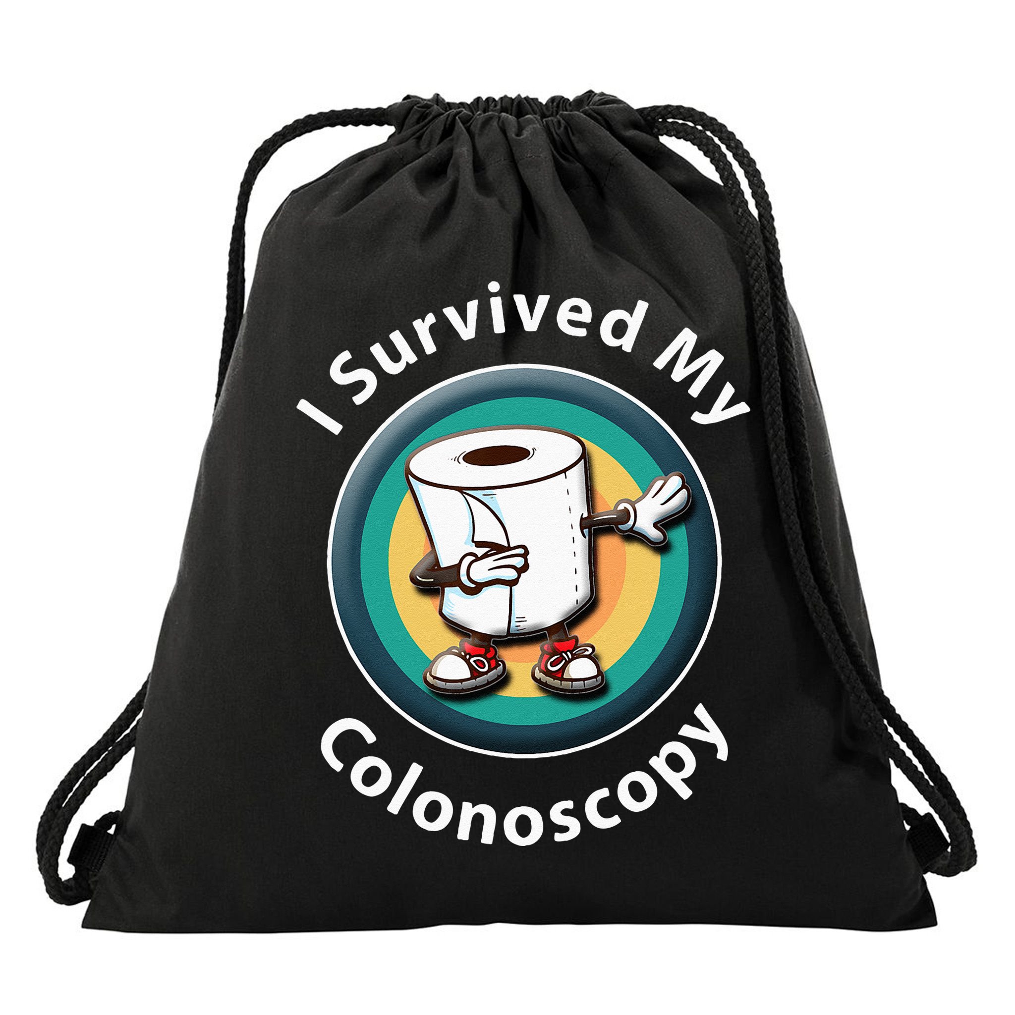 I Survived My Colonoscopy Survivor  Funny Hospital Patient  Drawstring Bag
