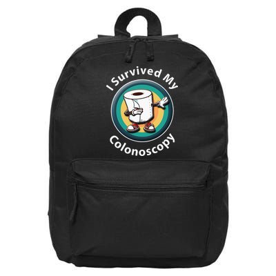 I Survived My Colonoscopy Survivor  Funny Hospital Patient  16 in Basic Backpack