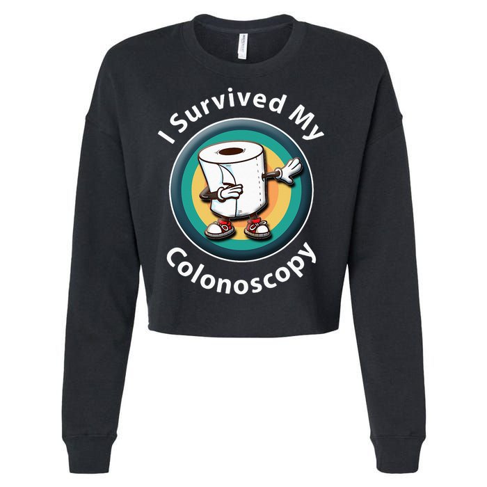 I Survived My Colonoscopy Survivor  Funny Hospital Patient  Cropped Pullover Crew