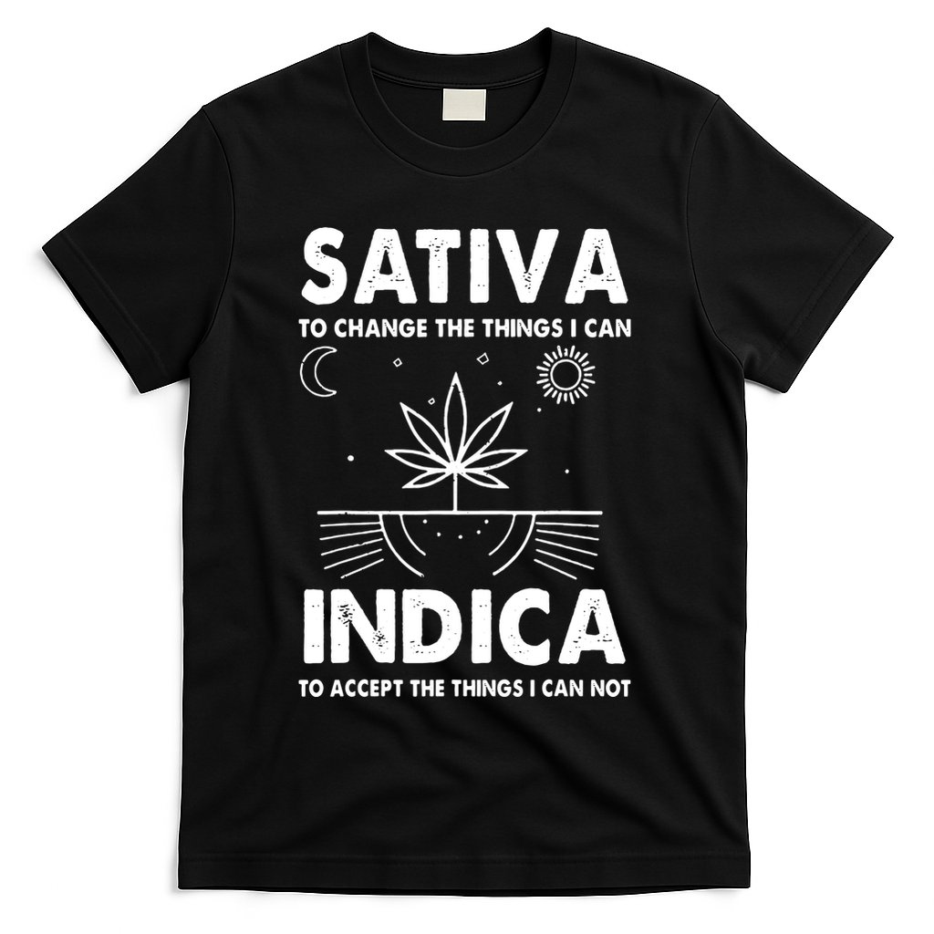 Indica Sativa Meme Funny Weed 420 Cannabis Clothing Stoner T-Shirt