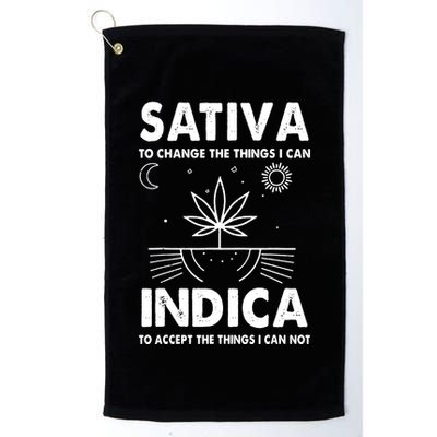 Indica Sativa Meme Funny Weed 420 Cannabis Clothing Stoner Golf Towel