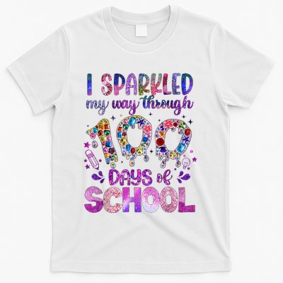 I Sparkled My Way Through 100 Days Of School Brighter Funny T-Shirt