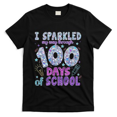 I Sparkled My Way Through 100 Days Of School Funny Gift T-Shirt