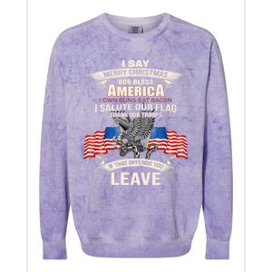 I Say Merry Christmas God Bless America Gift Colorblast Crewneck Sweatshirt