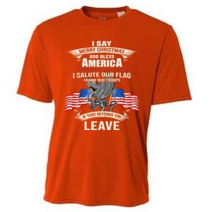 I Say Merry Christmas God Bless America Gift Cooling Performance Crew T-Shirt