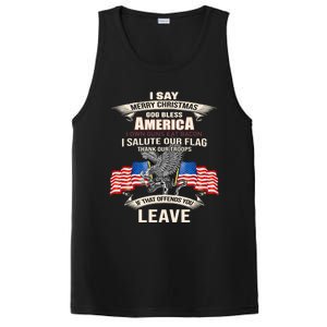 I Say Merry Christmas God Bless America Gift PosiCharge Competitor Tank