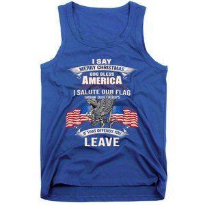 I Say Merry Christmas God Bless America Gift Tank Top