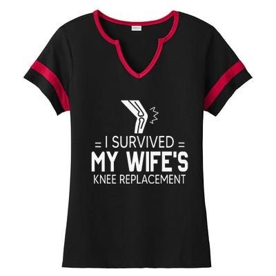 I Survived My Wife’S Knee Replacement Gift Ladies Halftime Notch Neck Tee