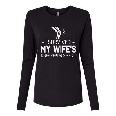 I Survived My Wife’S Knee Replacement Gift Womens Cotton Relaxed Long Sleeve T-Shirt