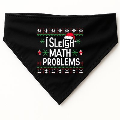 I Sleigh Math Problems Math Teacher Christmas Pajamas Xmas USA-Made Doggie Bandana