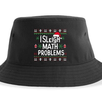 I Sleigh Math Problems Math Teacher Christmas Pajamas Xmas Sustainable Bucket Hat