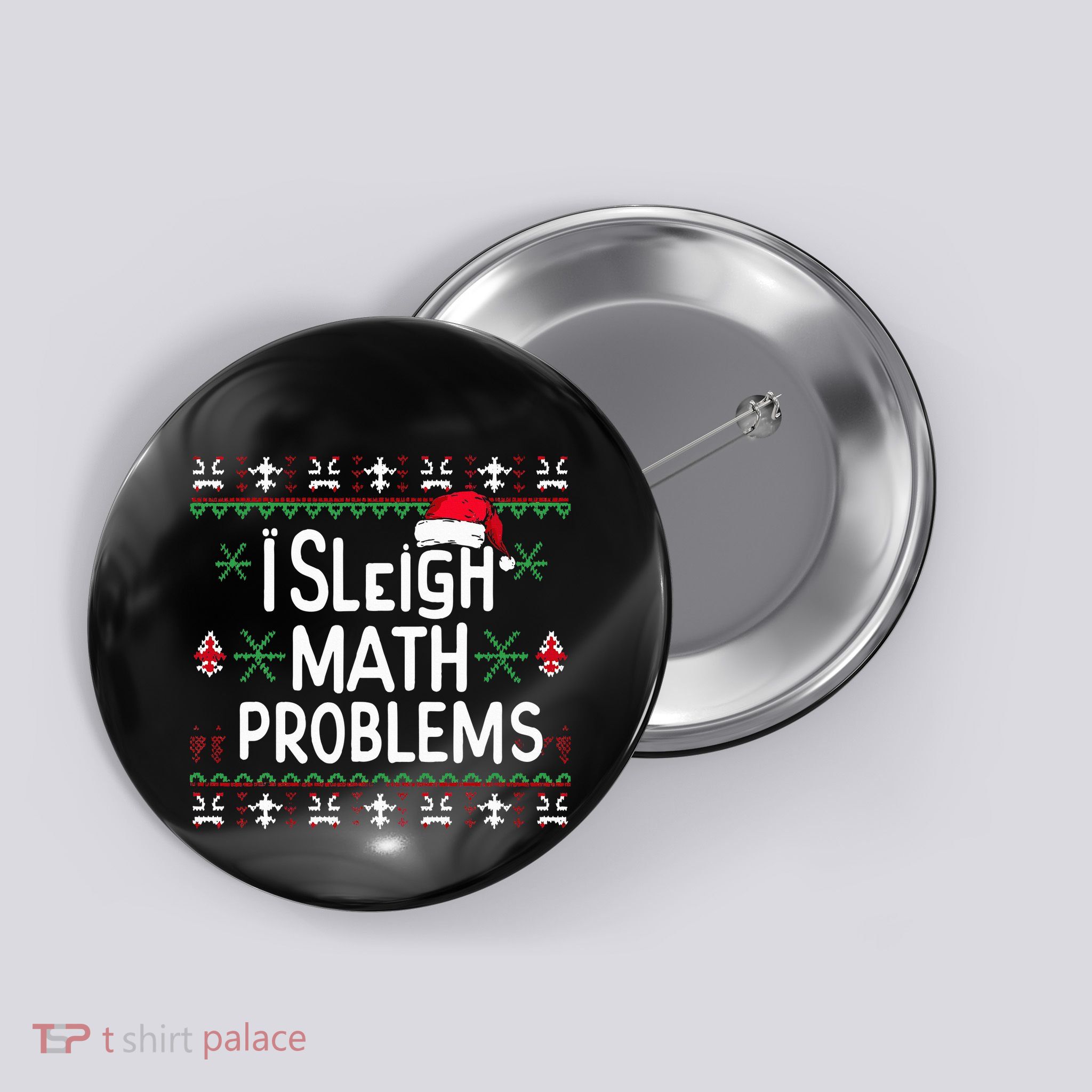 I Sleigh Math Problems Math Teacher Christmas Pajamas Xmas Button