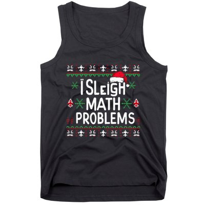 I Sleigh Math Problems Math Teacher Christmas Pajamas Xmas Tank Top