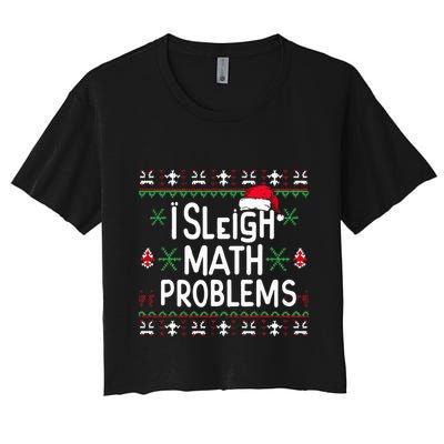 I Sleigh Math Problems Math Teacher Christmas Pajamas Xmas Crop Top