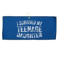 I Survived My Teenage Daughter Funny Vintage Large Microfiber Waffle Golf Towel